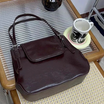 Qfdian Vintage Office Lady Simple Women's Handbags All Match Casual Underarm Bag Streetwear Fashion Trendy Shoulder Bags Y2k Aesthetic